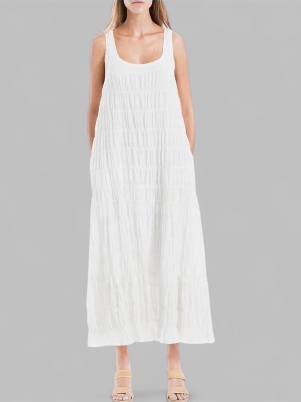 Max Studio White Sleeveless Maxi Dress